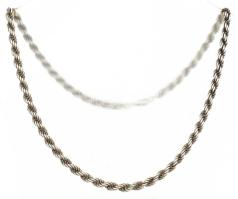 Ezüst(Ag) masszív walles nyaklánc, jelzett, h: 47,5 cm, nettó: 20,8 g