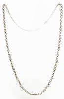 Ezüst(Ag) fantáziaszemes áttört nyaklánc, jelzett, h: 49,5 cm, nettó: 11,4 g