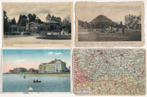 14 db RÉGI történelmi magyar és külföldi város képeslap vegyes minőségben / 14 pre-1945 historical Hungarian and European town-view postcards in mixed quality