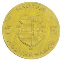 1947. 5Ft Ag "Kossuth" aranyozva, dísztokban T:XF patina Adamo F8.1