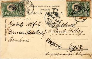 1907 Galati, Galatz; Institutul Notre Dame de Sion / school (worn surface)