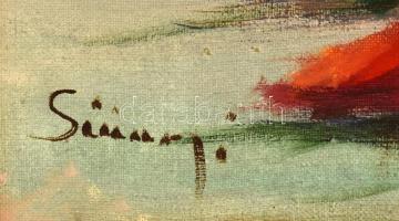 Olvashatatlan jelzéssel: Csendélet. Olaj, vászon. 60x50 cm. Dekoratív, kissé sérült fakeretben