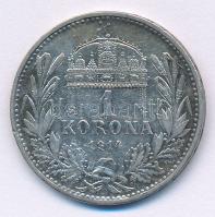 1914KB 1K Ag "Ferenc József" T:VF patina Adamo K5.1