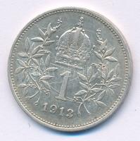 Ausztria 1913. 1K Ag "Ferenc József" T:XF felületi karc Austria 1913. 1 Corona Ag "Fr...
