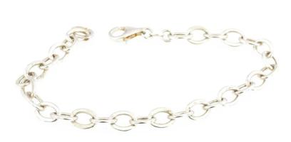 Ezüst(Ag) kerek anker szemes karkötő, jelzett, h: 21 cm, nettó: 4,9 g