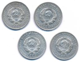 Szovjetunió 1924-1929. 20k Ag (4xklf) T:AU-F patina, ph. Soviet Union 1924-1929. 20 Kopecks Ag (4xdi...