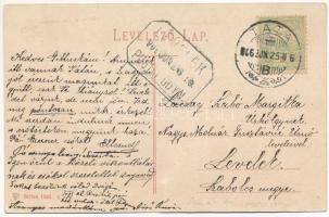 1906 Magyar Kir. Posta 10, 5 és 25 Fillér bélyegei + "LEVELEK POSTAI ÜGYN."