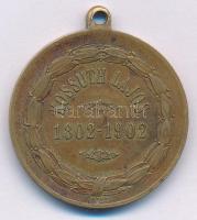 1902. "Kossuth Lajos 1802-1902" születésének 100. évfordulójára" aranyozott bronz eml...