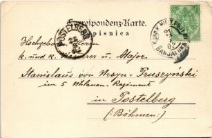 1902 Banja Luka, Banjaluka; Militäramtsgebäude, Serbische Kirche / K.u.K. military office, Serbian c...