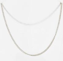 Ezüst(Ag) bordás szemű pancer nyaklánc, jelzett, h: 45 cm, nettó: 12 g