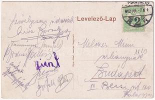 1912 Nagyvárad, Oradea; Emke kávéház a terasszal, pincérek és vendégek, Adriai biztosító társulat. S...