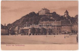 Segesvár, Schässburg, Sighisoara; tér, F. Linger üzlete / square, shops (EK)