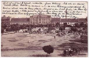 Szatmárnémeti, Szatmár, Satu Mare; Deák tér, piac. Löwy kiadása / square, market (r)