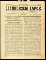 Csendőrségi lapok. Szerk.: besenyői Beöthy Kálmán őrnagy. Segédszerk.: Benedek Mihály százados. 1939. júl. 1. - szept. 15., okt. 15- dec. 22., XIX. fél évfolyam 13-18., 20-24. sz. Bp., Stádium-ny., 433-656,693-840, 843-878 p. Fekete-fehér képanyaggal illusztrált. Átkötött félvászon-kötés, kopott borítóval, kissé sérült kötéssel, hiányzó oldalakkal (657-692 (19. sz., 841/842.)