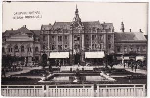 Szatmárnémeti, Szatmár, Satu Mare; Hotel Dacia / Pannonia szálloda, üzletek / hotel, shops. photo