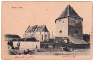 Kolozsvár, Cluj; Református templom, Bethlen bástya. Kovács P. Fiai kiadása / Calvinist church, bastion tower (b)