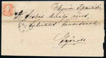 ~1860 5kr levélen "KAPUVÁR"