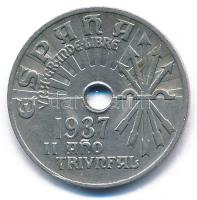 Spanyolország 1937. 25c Cu-Ni T:XF kis ph Spain 1937. 25 Centimos Cu-Ni C:XF small edge error Krause KM#753