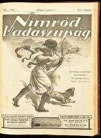 1922-1925 Nimród-vadászlap több évfolyama egybekötve, 1 teljes évfolyam (1924), 1 majdnem teljes évf...