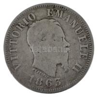 Olaszország 1863M BN 50c Ag "II. Viktor Emánuel" T:F  Italy 1863M BN 50 Centesimi Ag "Vittorio Emanuele II" C:F Krause KM#4a.1