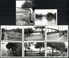 1970 május-június, Szeged, árvíz, 7 db fotó, részben hátoldalán feliratozott és datált, 7,5x11 és 12x9 cm közötti méretekben