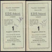 cca 1930 Vásárlási visszatérítési könyvecske Ede bácsi boltjából (Sztrelko Ede fűszerkereskedő, Rákospalota, Horthy Miklós-út 56.), 2 db, benne sok bélyeggel