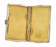 Ezüst (Ag) cigaretta tárca, jelzéssel, 8x5 cm, nettó: 62 g