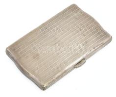 Ezüst (Ag) cigaretta tárca, jelzéssel, 8x5 cm, nettó: 62 g