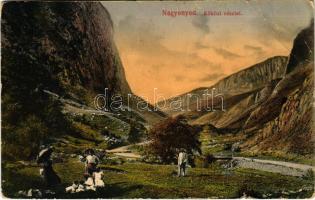 1916 Nagyenyed, Aiud; Kőközi részlet. Kiadja Földes Ede / Cheile Valisoarei / rock gorge (EB)