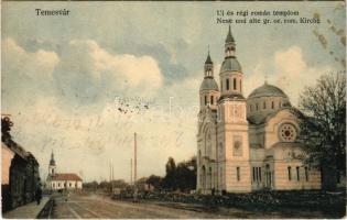 1920 Temesvár, Timisoara; Új és régi román templom. Lehner György kiadása / new and old Romanian church (fl)