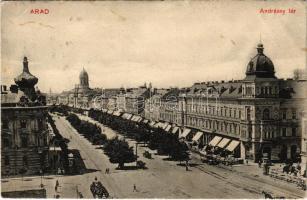 1911 Arad, Andrássy tér, autóbusz. W.L. Bp. 5176. / square, autobus (EB)