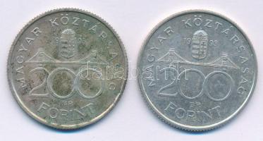 1993. 200Ft Ag "MNB" (2x) T:XF patina
Adamo F13