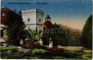1918 Félixfürdő, Baile Felix; Park részlet. Engel József kiadása / park, spa