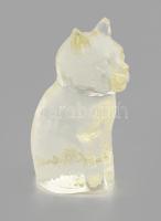 Macska alakú üveg levélnehezék, jelzés nélkül, hibátlan, m: 11 cm