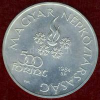 1984. 500Ft Ag "Téli olimpia" T:BU Csak 8000db! Eredeti tokban, tanúsítvánnyal! Tok sérült...