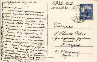 1932 Balatonfűzfő, Tholt villa. Vitorlásélet a Balatonon, Tulajdonos levele