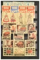 Gyufacímke-gyűjtemény berakóalbumban, kb. 238 db vegyes magyar és külföldi gyufacímke