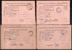 cca 1947 Fertőzőbeteg bejelentést ellenőrző lap, TBC, Mezőtúr, 8 db