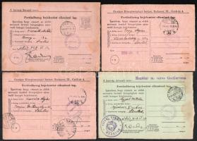 cca 1948 Fertőzőbeteg bejelentést ellenőrző lap, skarlát, Mezőtúr, 10 db