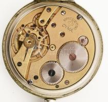 Antik fémtokos zsebóra, Brauswetter János, Szeged, XIX. sz. vége körül. Működő, szép állapotú, jelze...