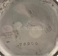 Kisméretű, antik Remontoir zsebóra, duplafedeles, díszes ezüstözött tokkal, jelzett, 10 köves szerke...