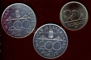 1993-94. 200Ft Ag "Deák" + "MNB" + 2003. 20Ft "Deák" T:BU,2