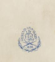 Herendi ékszertartó tálka, jelzéssel, minimális kopással, 12,5x8,5 cm