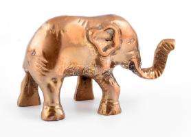 Réz elefánt, jelzés nélkül, h: 11 cm, m: 6,5 cm