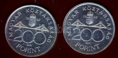 1992. 200Ft Ag "MNB" (2x) T:BU,2