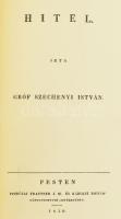 Gróf Széchenyi István: Hitel. Pest, 1830, Petróza Trattner. REPRINT! Kiadói vászonkötés, jó állapotb...