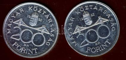 1992. 200Ft Ag "MNB" (2x) T:BU,2