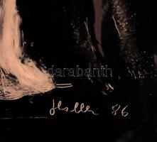 Haller József (1935-2017): Női akt, 1986. Monotípia, papír, jelezve jobbra lent. 40x30 cm. / József ...