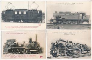 Francia vasút, gőzmozdonyok, vonatok - 50 db régi használatlan képeslap / French Railways, locomotives, trains - 50 pre-1945 unused postcards