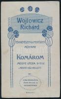cca 1910 Szép fiatal lány, keményhátú fotó, Wojtowicz Richárd műterme, Komárom, 10,5x6,5 cm